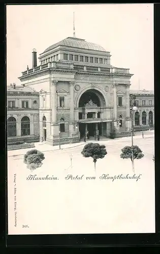 AK Mannheim, Portal vom Hauptbahnhof