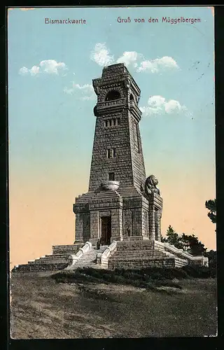 AK Berlin-Köpenick, Die Bismarckwarte auf den Müggelbergen