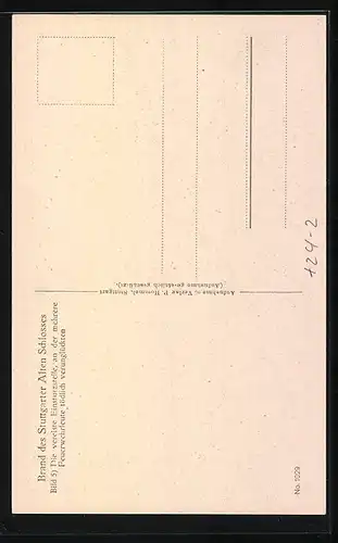 AK Stuttgart, Brand des Alten Schlosses, Vereistes Löschwasser
