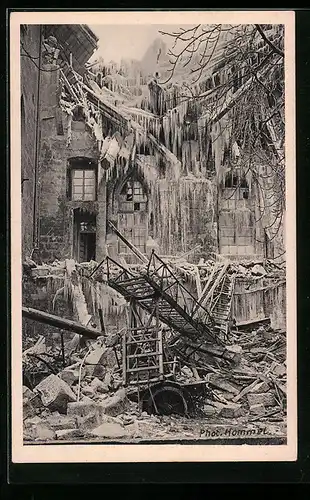 AK Stuttgart, Brand des Alten Schlosses, Vereistes Löschwasser