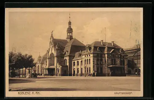 AK Koblenz a. Rh., Blick auf den Hauptbahnhof