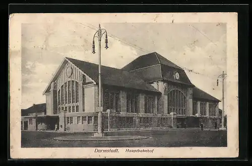 AK Darmstadt, Blick auf den Hauptbahnhof