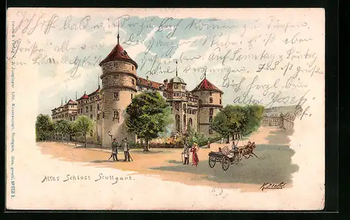 Lithographie Stuttgart, Altes Schloss