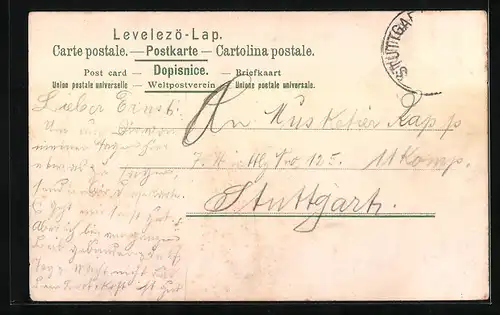 Lithographie Stuttgart, Altes Schloss