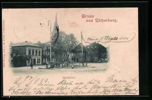 AK Lütjenburg, Ortspartie mit Marktplatz