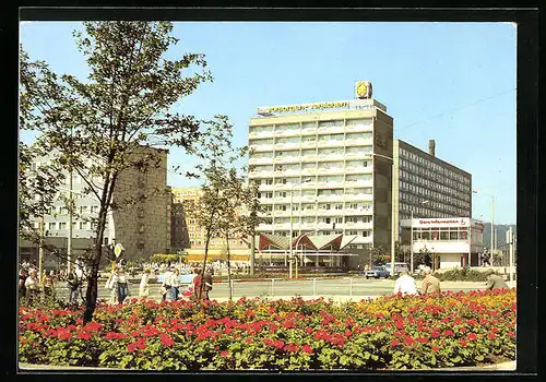 AK Gera, Stadtzentrum mit Hochhaus