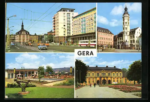 AK Gera, Strasse der Republik, Terrassencafe Osterstein