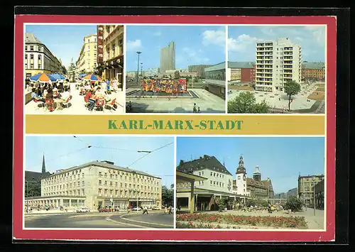 AK Karl-Marx-Stadt, Hotel Kongress, Punkthaus, Hotel Chemnitzer Hof