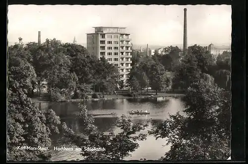 AK Karl-Marx-Stadt, Hochhaus am Schlossteich