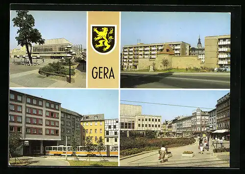 AK Gera, Haus der Kultur, Johannisstrasse, Wappen