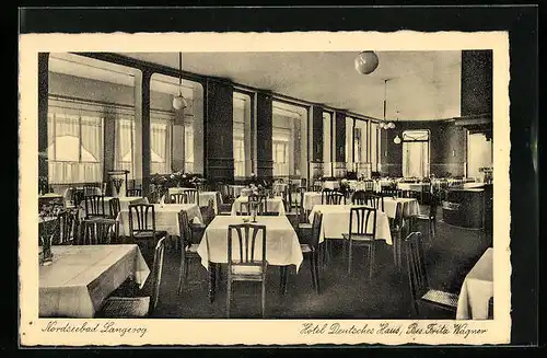AK Langeoog /Nordsee, Hotel Deutsches Haus Fritz Wagner, Innenansicht