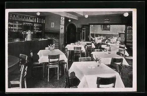 AK Würzburg, Gasthaus Würzburger Hofbräu Bruno Brotzky, Innenansicht