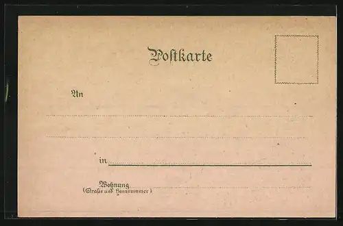 Lithographie Freiburg i. B, Teilansicht mit Münster, Rathhaus, Sieges-Denkmal