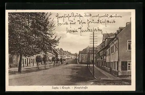 AK Sayda /Erzgeb., Partie in der Hauptstrasse
