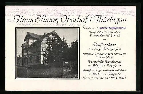 AK Oberhof /Th., Pension Haus Ellinor