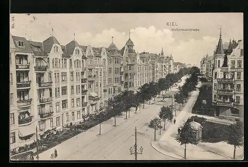 AK Kiel, Holtenauerstrasse von oben gesehen