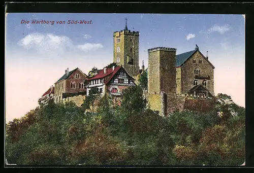 AK Eisenach, Wartburg von Südwesten gesehen