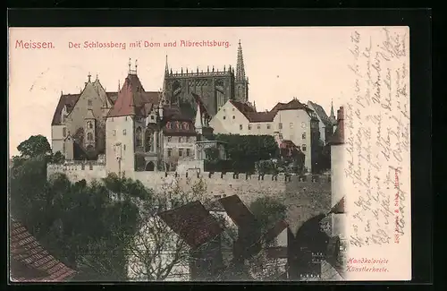 AK Meissen, Schlossberg mit Dom und Albrechtsburg