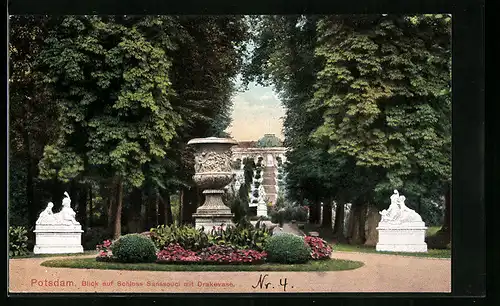 AK Potsdam, Schloss Sanssouci mit Drakevase