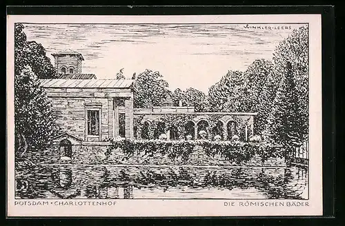 AK Potsdam, Schloss Charlottenhof, Römische Bäder