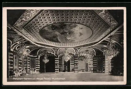 AK Potsdam, Sanssouci, Neues Palais, Muschelsaal
