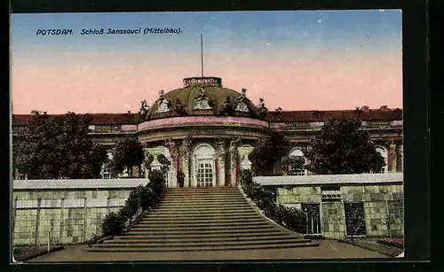 AK Potsdam, Schloss Sanssouci, Mittelbau