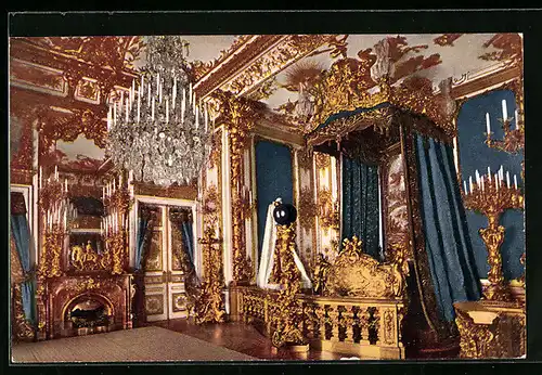 AK Herrenchiemsee, Königschloss Herrenchiemsee, Schlafzimmer