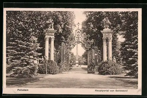 AK Potsdam, Hauptportal von Sanssouci