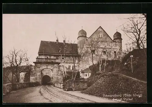 AK Schwarzburg / Thür. Wald, Schloss Schwarzburg, Schlossportal