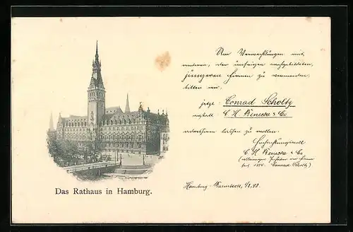AK Hamburg, Blick auf das Rathaus