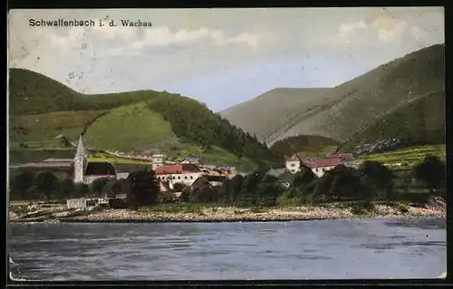 AK Schwallenbach, Ortsansicht mit Kirche