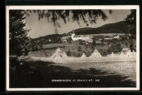 AK Sankt Oswald, Blick zur Kirche