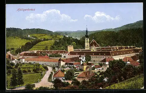 AK Heiligenkreuz, Stift Heiligenkreuz aus der Vogelschau