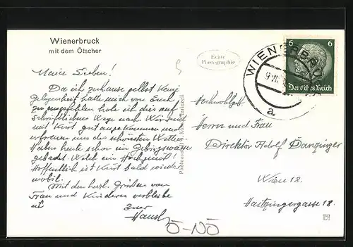 AK Wienerbruck, Ortsansicht mit dem Ötscher