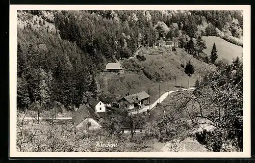 AK Kirchau, Ortspartie aus der Vogelschau