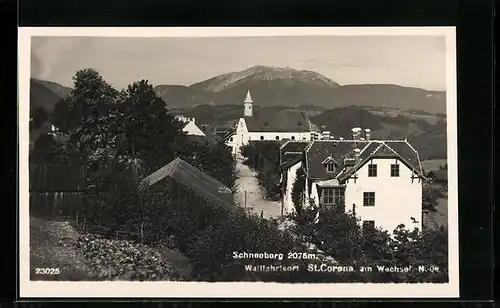 AK Sankt Corona am Wechsel, Ortspartie aus der Vogelschau