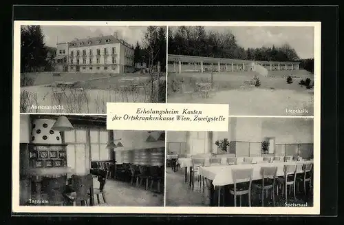 AK Kasten, Erholungsheim Kasten der Ortskrankenkasse Wien, Zweigstelle mit Liegehalle, Speisesaal und Tagesraum