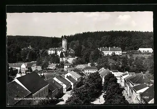 AK Litschau, Ortspartie aus der Vogelschau