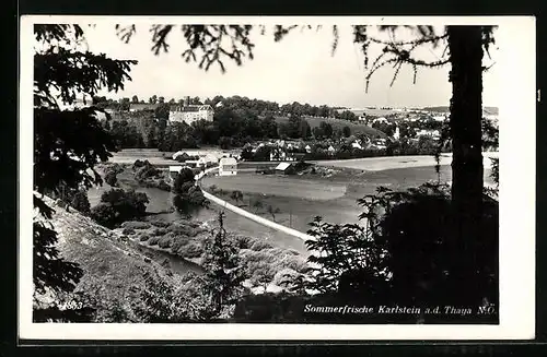 AK Karlstein a. d. Thaya, Ortsansicht aus der Vogelschau