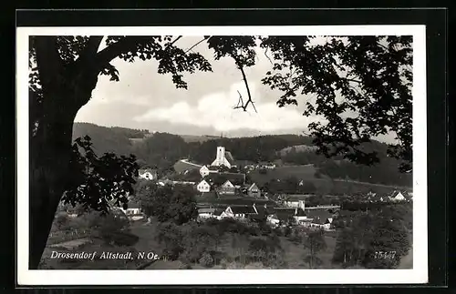 AK Drosendorf Altstadt, Ortsansicht mit Kirche