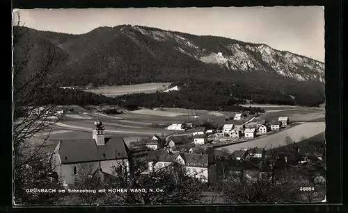 AK Grünbach am Schneeberg, Ortsansicht mit Hoher Wand