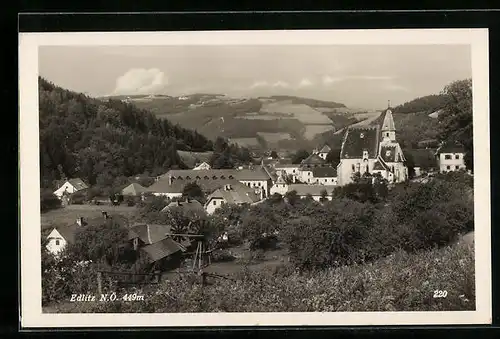 AK Edlitz, Ortsansicht mit Kirche