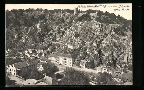 AK Mödling, Blick auf Klausen von der Johannesruhe gesehen