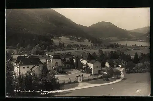 AK Lunz am See, Schloss Seehof, Blick zum Lunzer See