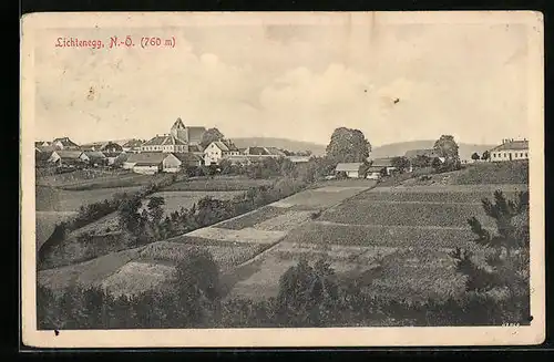 AK Lichtenegg, Ortsansicht aus der Vogelschau