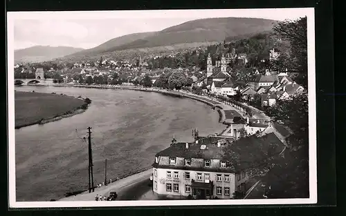 AK Miltenberg / Main, Ortsansicht und Flusspartie aus der Vogelschau