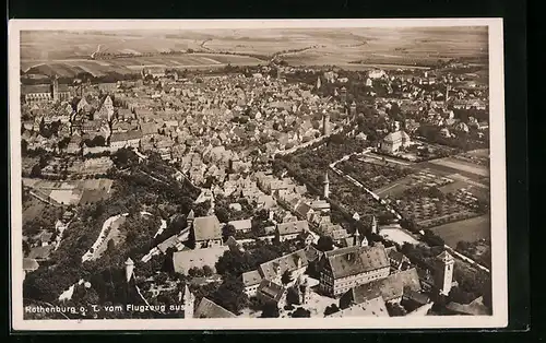 AK Rothenburg o. T., Gesamtansicht vom Flugzeug aus gesehen