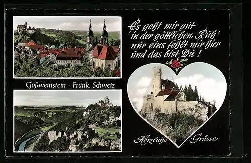 AK Gössweinstein / Fränk. Schweiz, Ortsansicht aus der Vogelschau