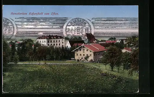 AK Schonstett, Sanatorium von Osten gesehen