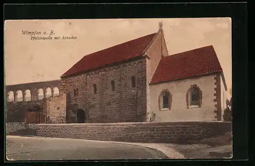 AK Wimpfen a. B., Pfalzkapelle mit Arkaden